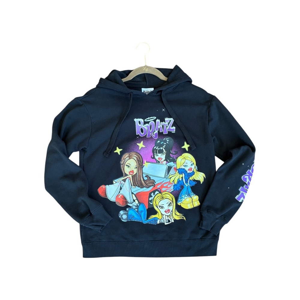 Bratz Graphic Hoodie‎ Black Size S Y2K Cartoon Anime Manga